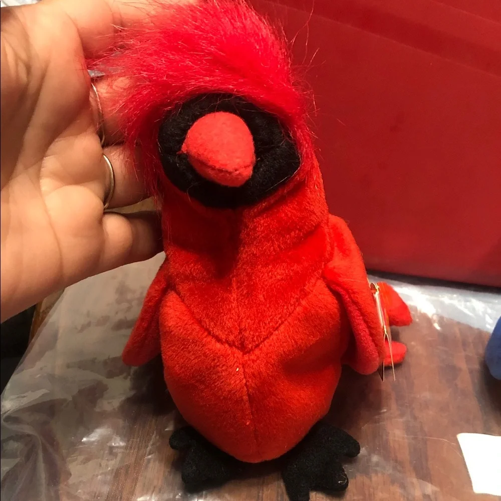 Ty Red and Multicolored Plush Bird Toy Set